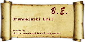 Brandeiszki Emil névjegykártya